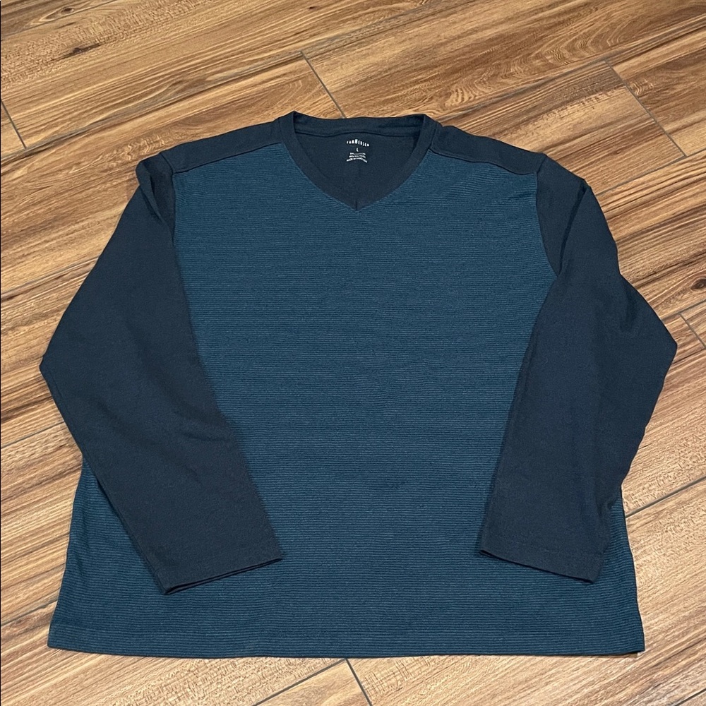 Van Heusen Men's V-Neck Sweater - Navy and Teal
